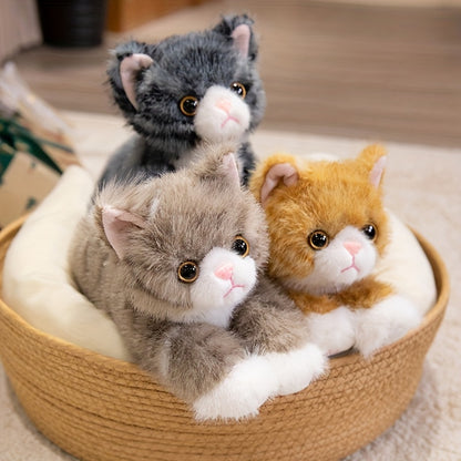 Premium Stuffed Animal Plush Toy Realistic Cat Plush Animals Cute Kitten Plushies Toy Gifts for Boys and Girls