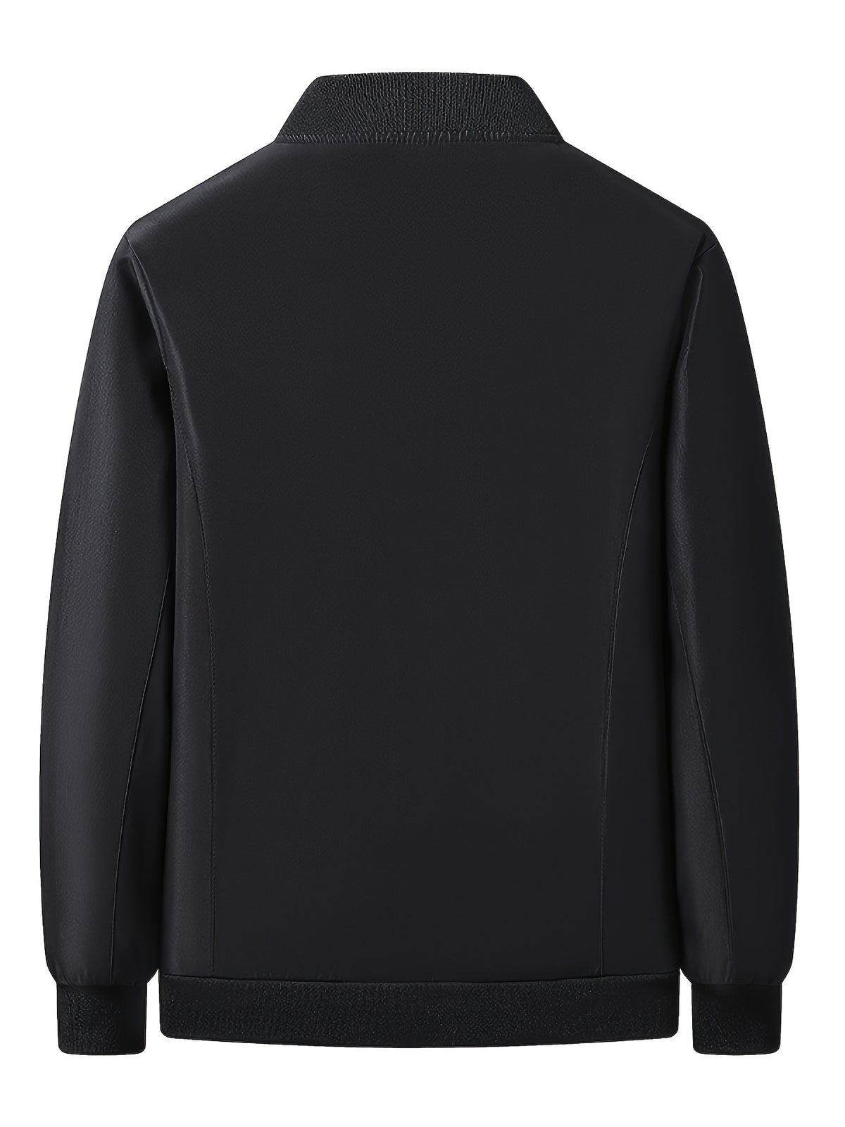 Men's Casual Lined Fleece Jacket with Baseball Collar