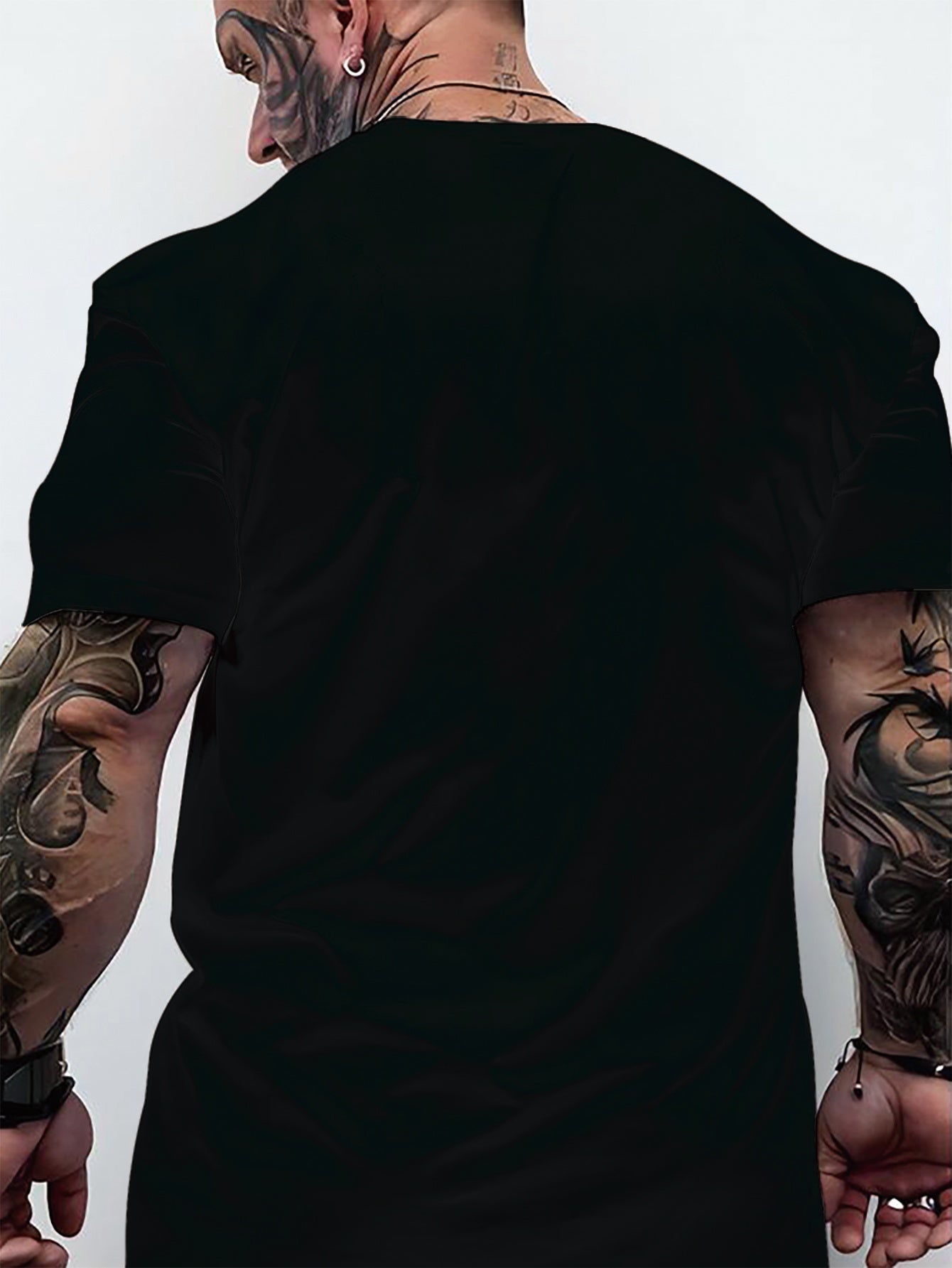 Men'S Paris Graphic Tee - Black Short Sleeve Crew Neck with Red  White Stripes, Casual Streetwear Style, Lightweight Polyester Blend, Machine Washable, Everyday Tshirt   Bold Graphic Tee   Glossy Texture