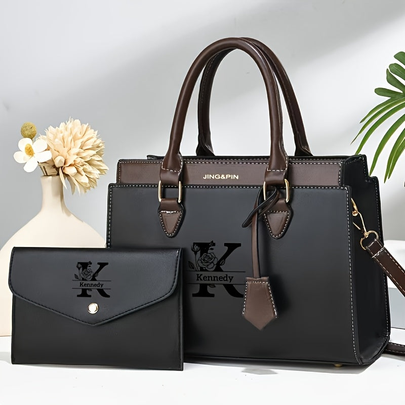 Personalized PU Leather Large Capacity Women’s Shoulder Bag Set