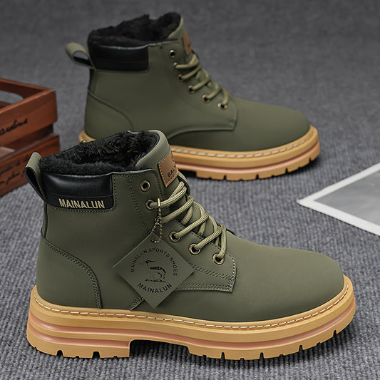 1 Pair Large Size High-Top Winter Snow Boots - Warm  Upper & PVC Sole, Heavy-Duty Traction for Ice/Ground, All-Terrain Outdoor Boots Suitable for Daily Wear, Commuting, and Winter Activities