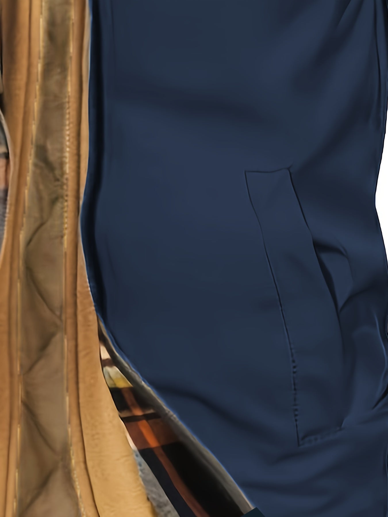 Men'S Warm Fleece-Lined Hooded Jacket with Plaid Details - Casual Winter Coat for Outdoor Activities, Zip-Up, Regular Fit, Polyester Lined, Functional Pockets, Windproof & Warm, Functional Winter Jacket | Stylish Men'S Jacket