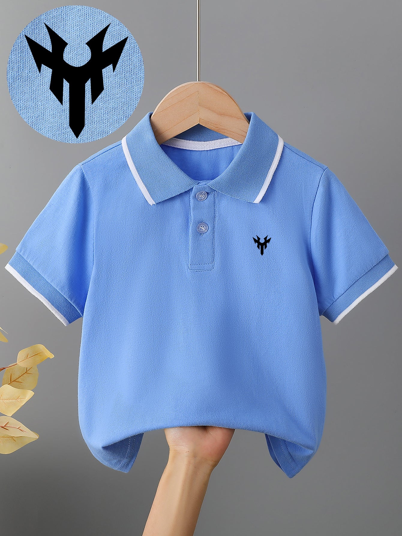 Children's Summer Cotton Polo Shirt with Geometric Print