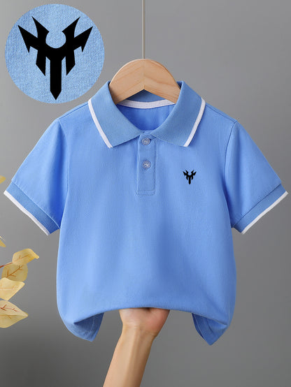 Children's Summer Cotton Polo Shirt with Geometric Print