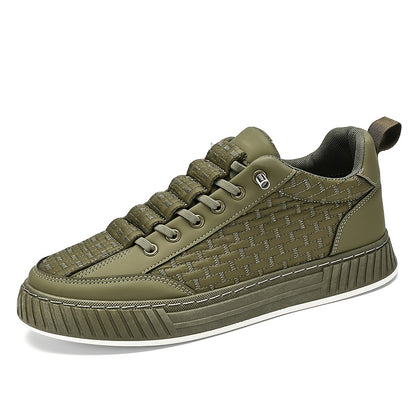 Unisex Casual Sneakers with Elastic Band, Low-Top PU Fabric