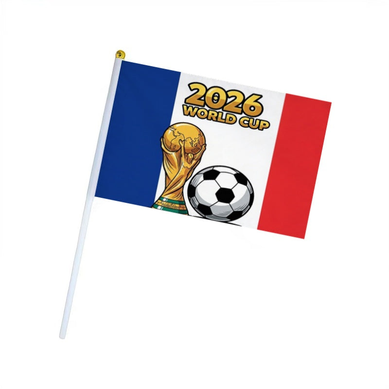 2026 World Cup Fan Handheld Banner with Trophy and French Flag