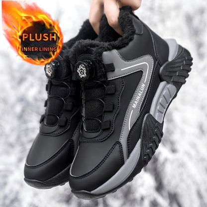 Men's Plus Size Winter Chukka Boots - Warm Outdoor Hiking Shoes