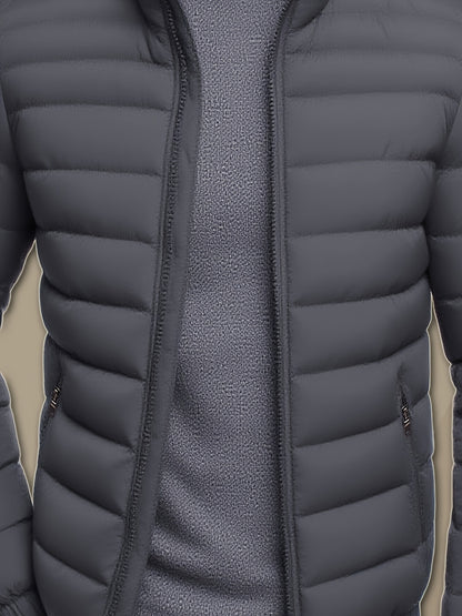 Men's Lightweight Stand Collar Winter Jacket - Casual Loose Fit