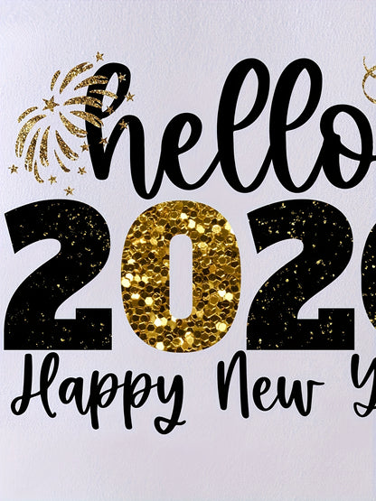 Hello 2026 Happy New Year Alphabet Print Newborn Baby Bodysuit | All-season, Footed, Casual Style, Suitable for Baby Boy, for Outdoor