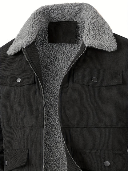 Men'S Heavy-Duty Thermal Jacket - Windproof & High Quality Winter Coat with Zipper Closure, Multi-Pocket Design, Non-Stretch Fabric - Cold Weather Outerwear for Everyday, Thick, Windproof Jacket, Casual Outerwear, Durable Con