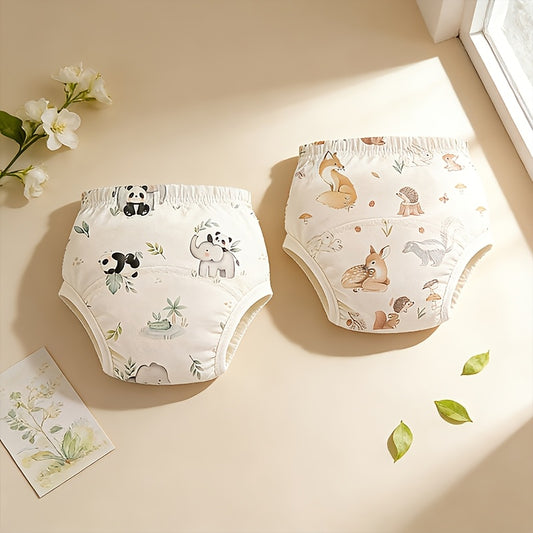 2pcs Kids Potty Training Pants with Leak-Proof Cotton, Unisex