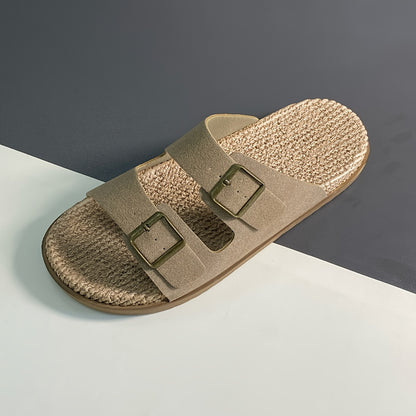 Men's Casual Outdoor Slip-On Sandals with Double Buckle
