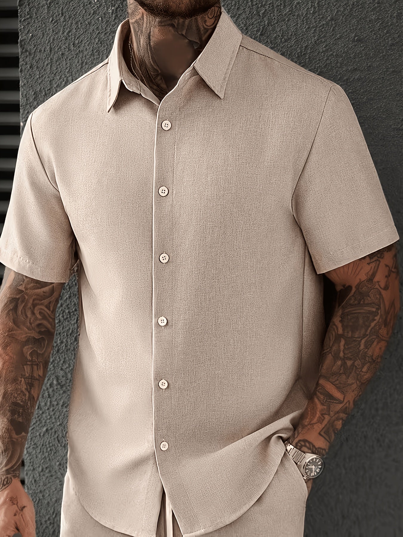 Men's Summer Casual Button-Up Short-Sleeve Cardigan Shirt