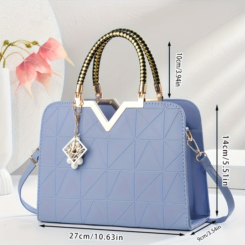 Elegant Large Capacity Black PU Crossbody and Handbag for Women