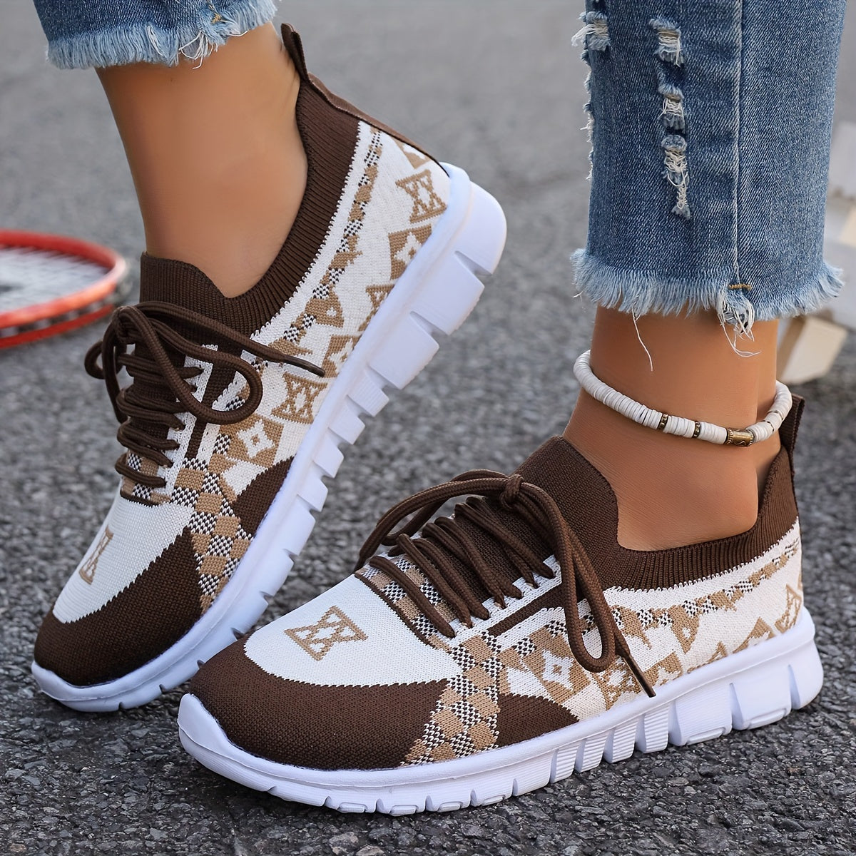 Women's Casual Sneakers Comfort Sport Shoes Fabric Knit Breathable Slip-On All-Season Walking Flats - EVA Sole Non-Slip Athletic Running Footwear - Taizhou North America  Europe Exclusive