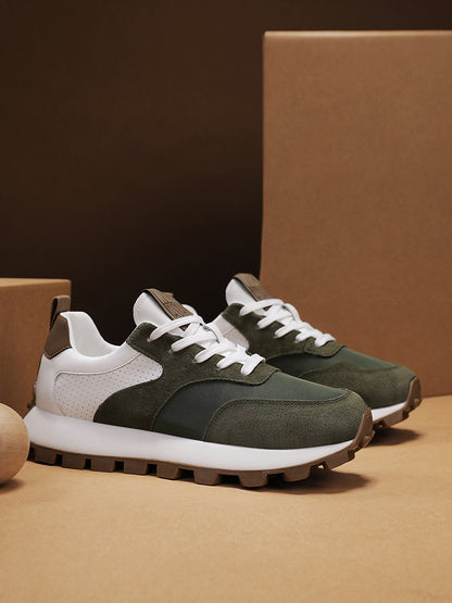 2025 Spring Men'S Breathable Low-Top Sneakers - Thickened Cushioned Rubber Sole, Men'S New Breathable Mesh Platform Dad Shoes Casual Height Increase Sports Shoes