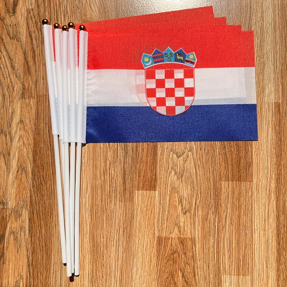 Croatian Handheld Polyester Flag 14x21cm for Events