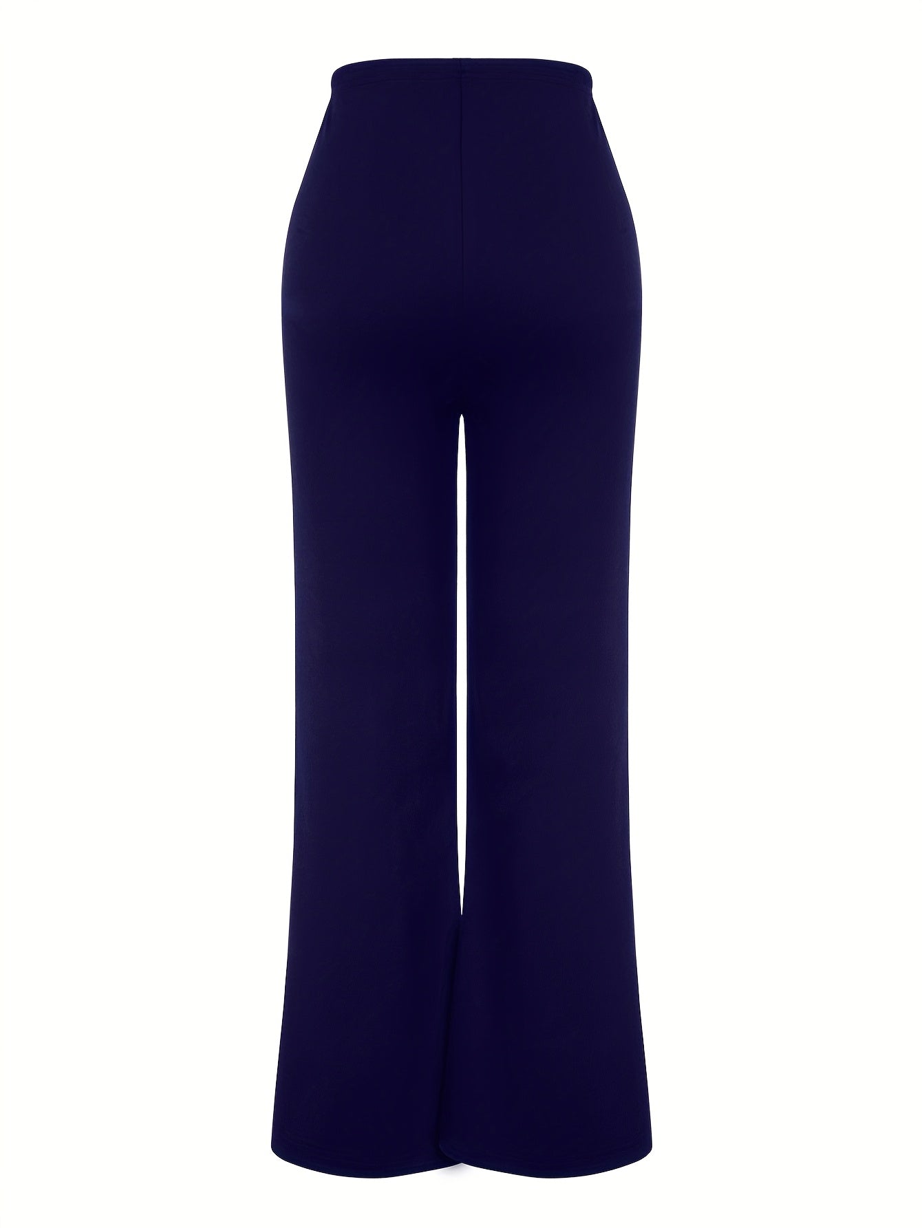 Women's Wide-Leg Casual Trousers with Side Stripe and Button Detail