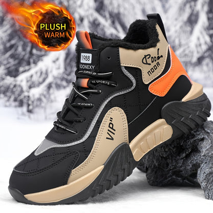 Men's Winter Fleece Ankle Boots Warm Non-Slip Casual Shoes