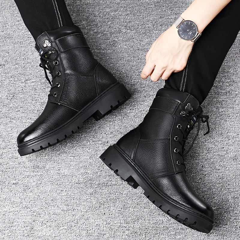 Men's Fleece-Lined High-Top Winter Boots Warm Outdoor Shoes