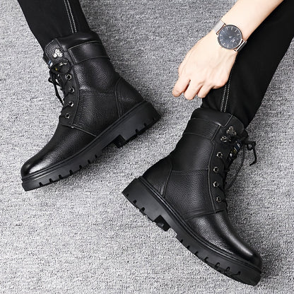 Men's Fleece-Lined High-Top Winter Boots Warm Outdoor Shoes