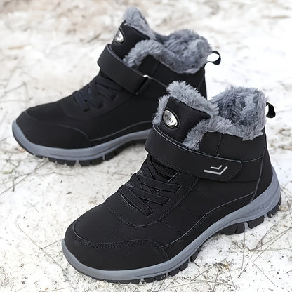 Men'S & Women'S Winter Snow Boots - Thick-Soled Ankle Boots with Non-Slip Rubber Sole & Striped Traction, PU Upper & Warm - All-Season Cold Weather Hiking, Ice Climbing Boots (unisex Sizes Available), Hiking Boots, Outdoor Fo