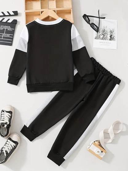 Boys Casual 2-Piece Polyester Suit Spring & Fall Outfit - ayq
