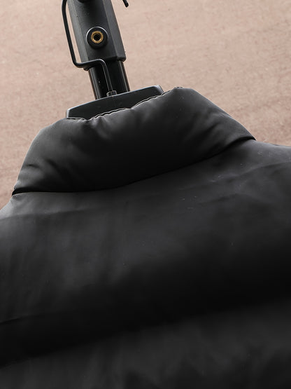 A Stylish New Men'S American-Style Vest, Featuring a Warm And Thick Black Design, Comfortable And Suitable for Winter, Lightweight And Foldable, Perfect for Skiing