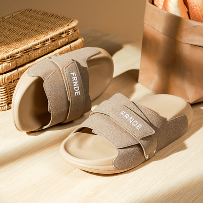 Men's Adjustable Open-Toe Slippers with Thick Non-Slip Sole
