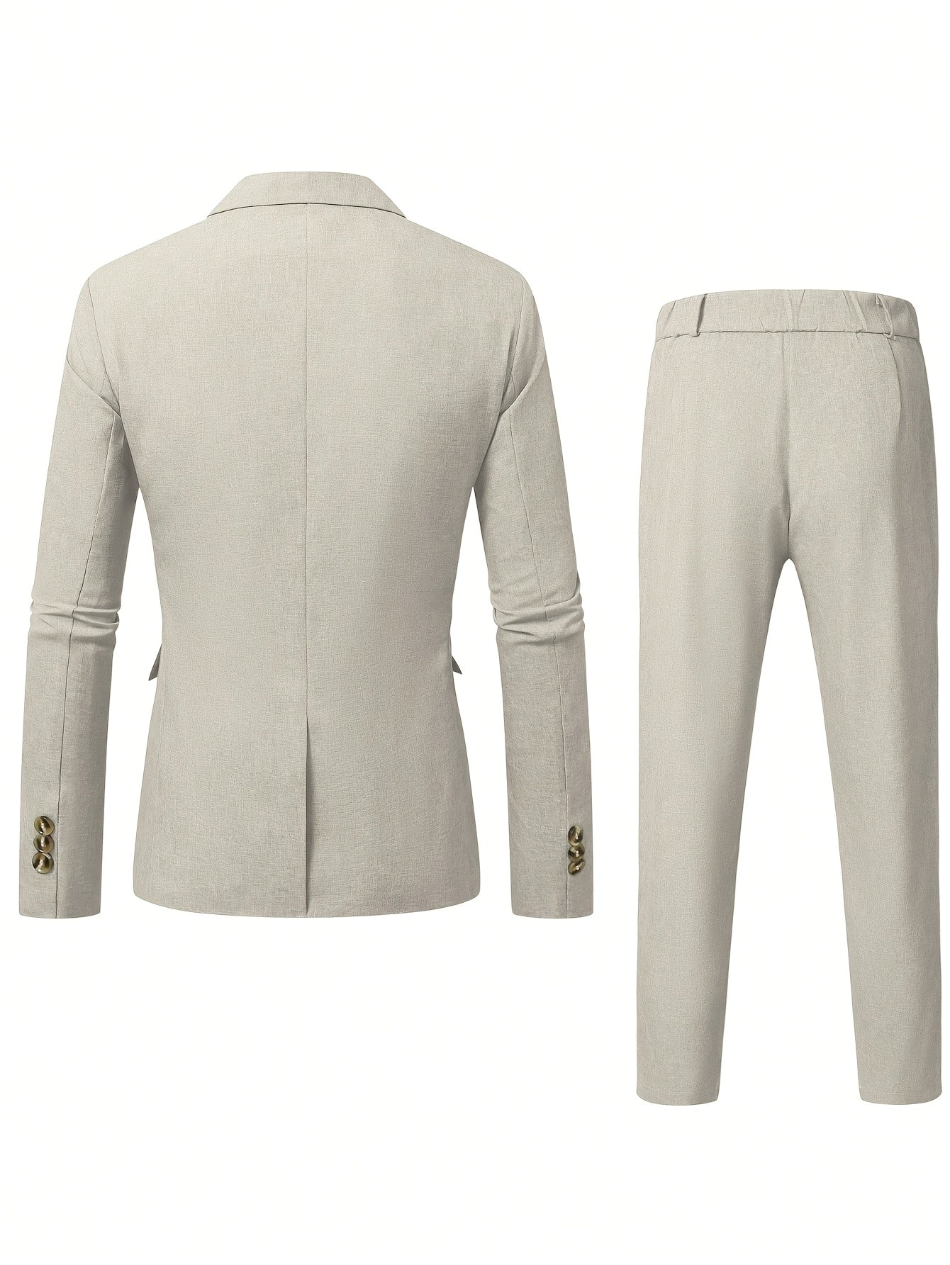Men's Casual Business Suit Set with Pants, Polyester, All Season
