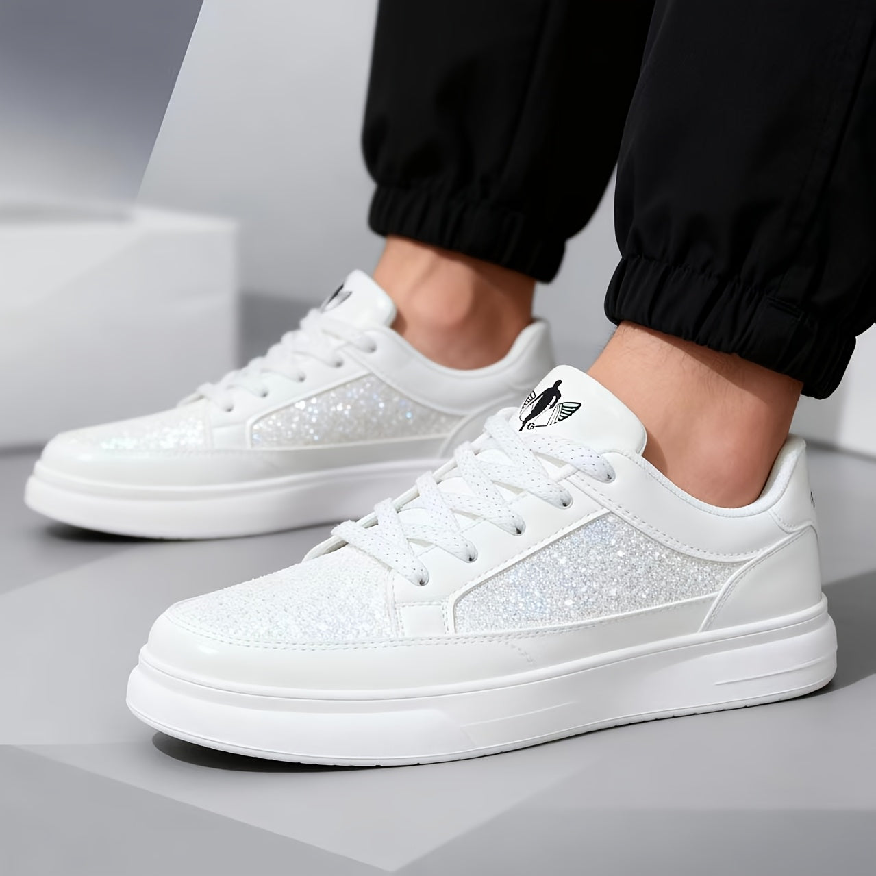 Unisex All-Season Jianbu Ningyu Fashion Lace-Up Flash Men's Casual Sneakers, Spring Comfortable Soft Thick-Soled Special Offer Men's Skate Shoes, Spring/Autumn Low-Price Men's Running Shoes, All-Season Trendy Versatile Unisex
