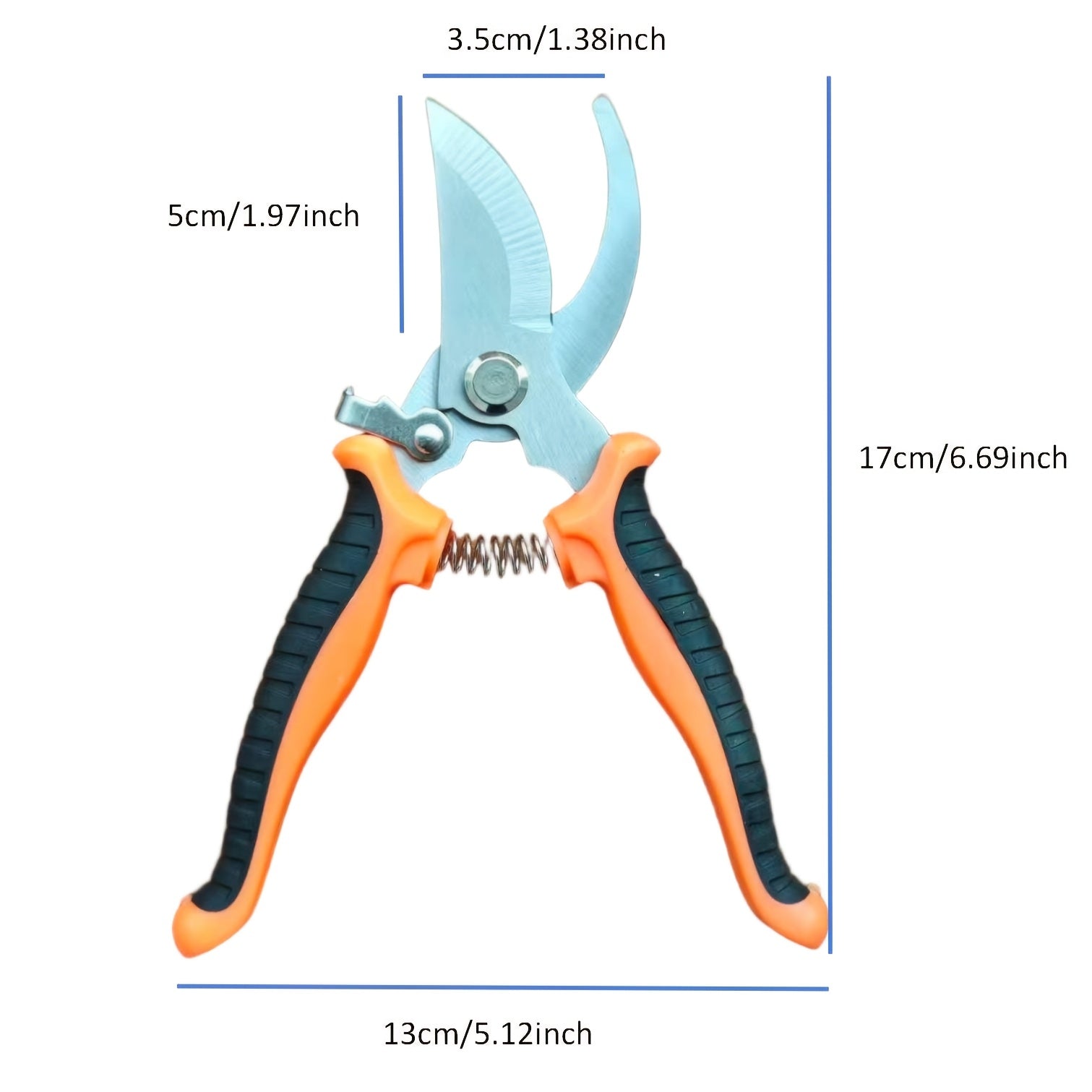 Gardening Scissors | Comfortable Grip, Spring-Assisted, Sharp and Non-Slip, Ideal for Pruning Branches and Flowers, Modern Stainless Steel Blades - ayq
