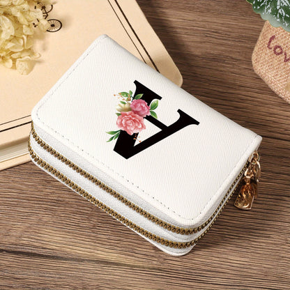 Women's Lightweight Wallet - Compact Zipper Purse with Multiple Card Slots & Coin Pocket, Elegant Monogram Initials, Secure Closure for Everyday, Travel, Gift - Women's Credit Card Organizer, Everyday Carry Purse, Stylish Ini