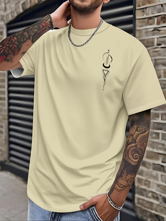 Men's 3D Graphic Short Sleeve T-Shirt - Casual Round Neck Tee with Random Print, Machine Washable  Non-Transparent Fabric for Casual Attire, Summer Outfit, Modern Design, Breathable Material, Printed Shirt, Young Adults