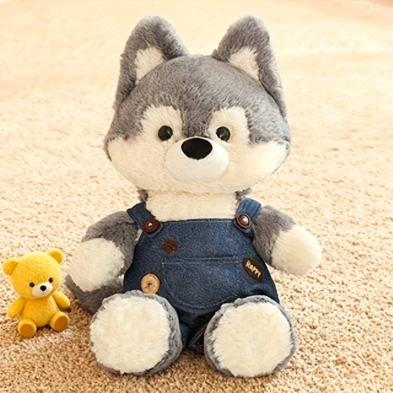 Cute Clothed Husky Plush Toy | Soft Fabric, Ideal for Christmas and Birthday Gifts, Conveys Warmth and Joy