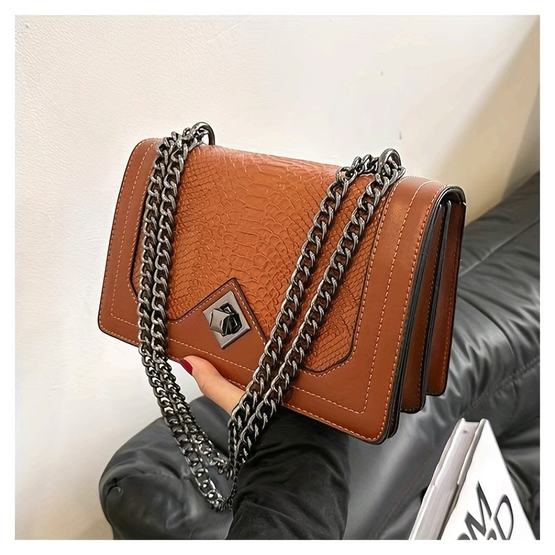 Cross Border Bag Shoulder Bag 2024 New Simple and Fashionable Snake Skin Pattern Single Crossbody Retro Wine God Single Shoulder Bag