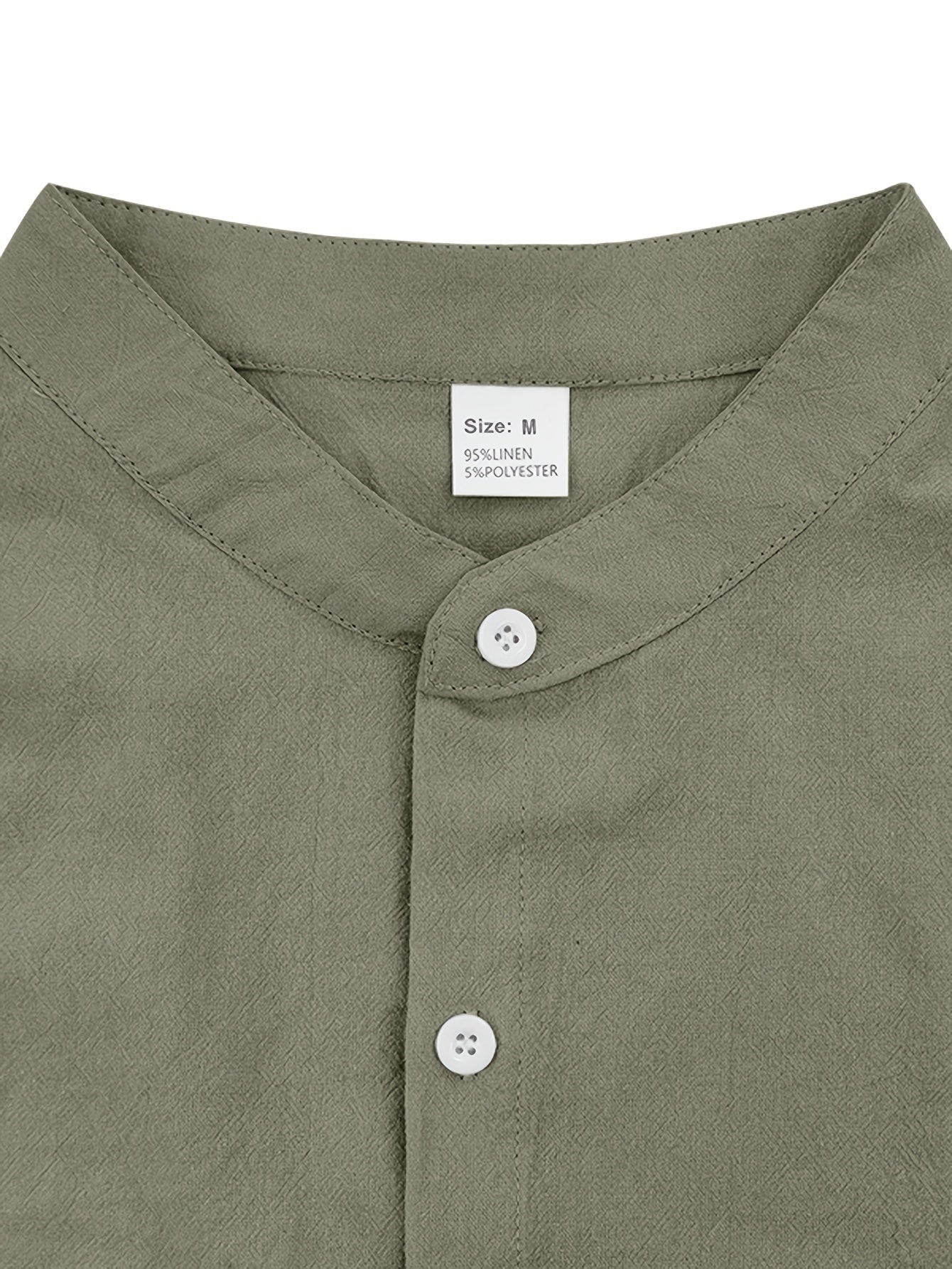 Men's Linen Short Sleeve Shirt & Solid Shorts Set for Summer
