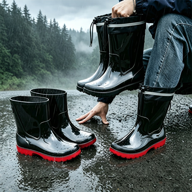Men's Waterproof Non-Slip PVC Rain Boots for Outdoor Use