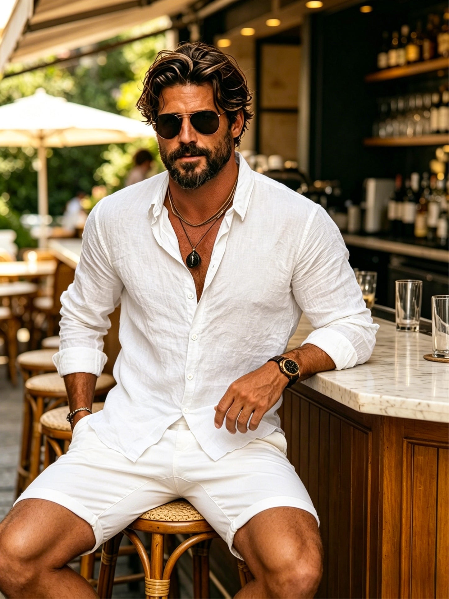 Men's Casual Long Sleeve Cotton Shirt, Breathable & Wrinkle-Resistant