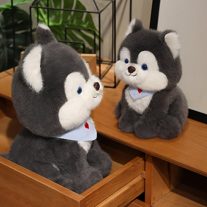 25cm/9.84in Cute Cartoon Husky Dog Plush Toy, Super Soft Stuffed Animal, Perfect Cuddly Gift for Boys and Girls, Birthday Party or Holiday Home Decor