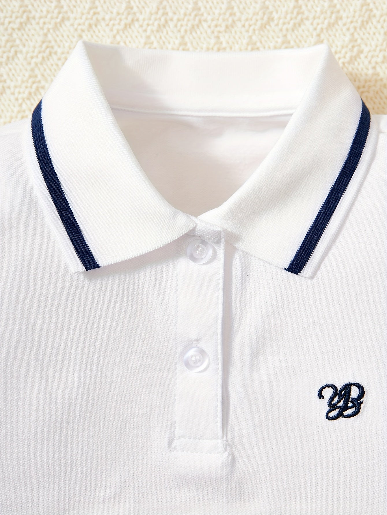 Girls' Summer Preppy Cotton Blend Pleated A-Line Dress