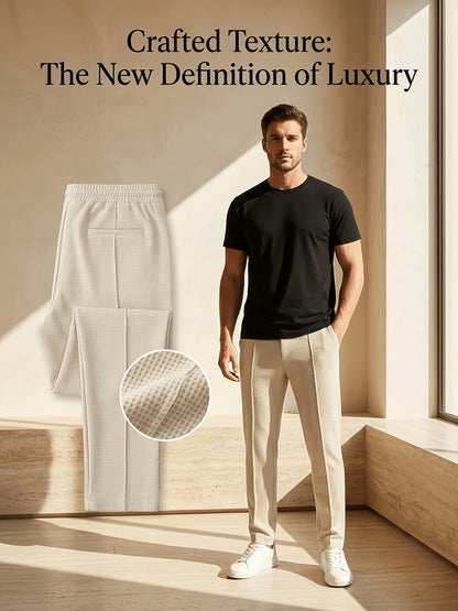 Men's Slim Fit Waffle Joggers with Elastic Waistband