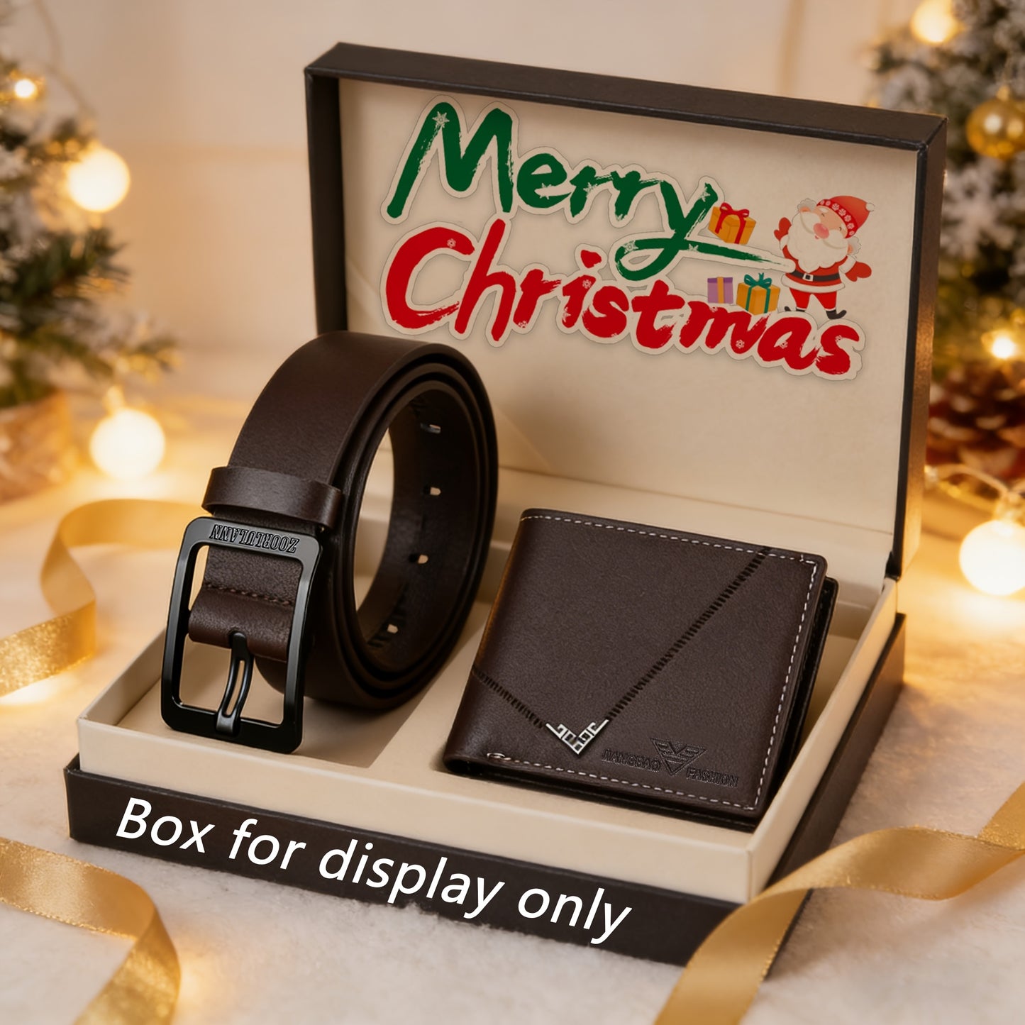 2pcs Men's Wallet + Belt Set for Daily Wear, Father's Day Gifts for Men. Stylish, Business, Trendy, and Versatile Men's Wallets, Perfect for Holiday Gifting: Christmas, Valentine's Day, Birthday Presents (Excludes Picture Box