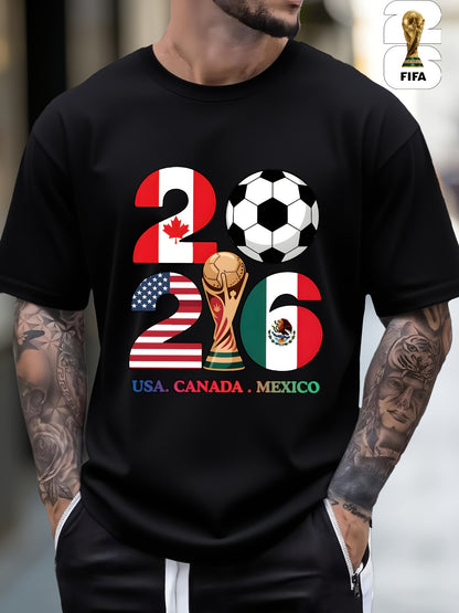 Men's and Women's Cotton FIFA 2026 World Cup Crew Neck T-Shirt