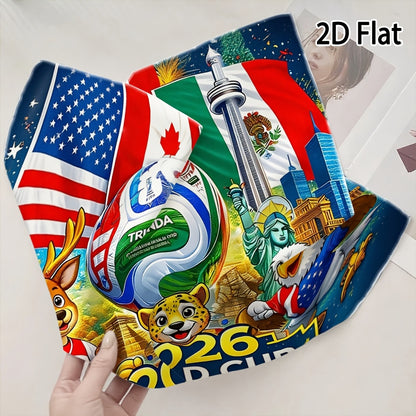 FIFA World Cup 2026 Maple Clutch Square Scarf - USA Canada Mexico