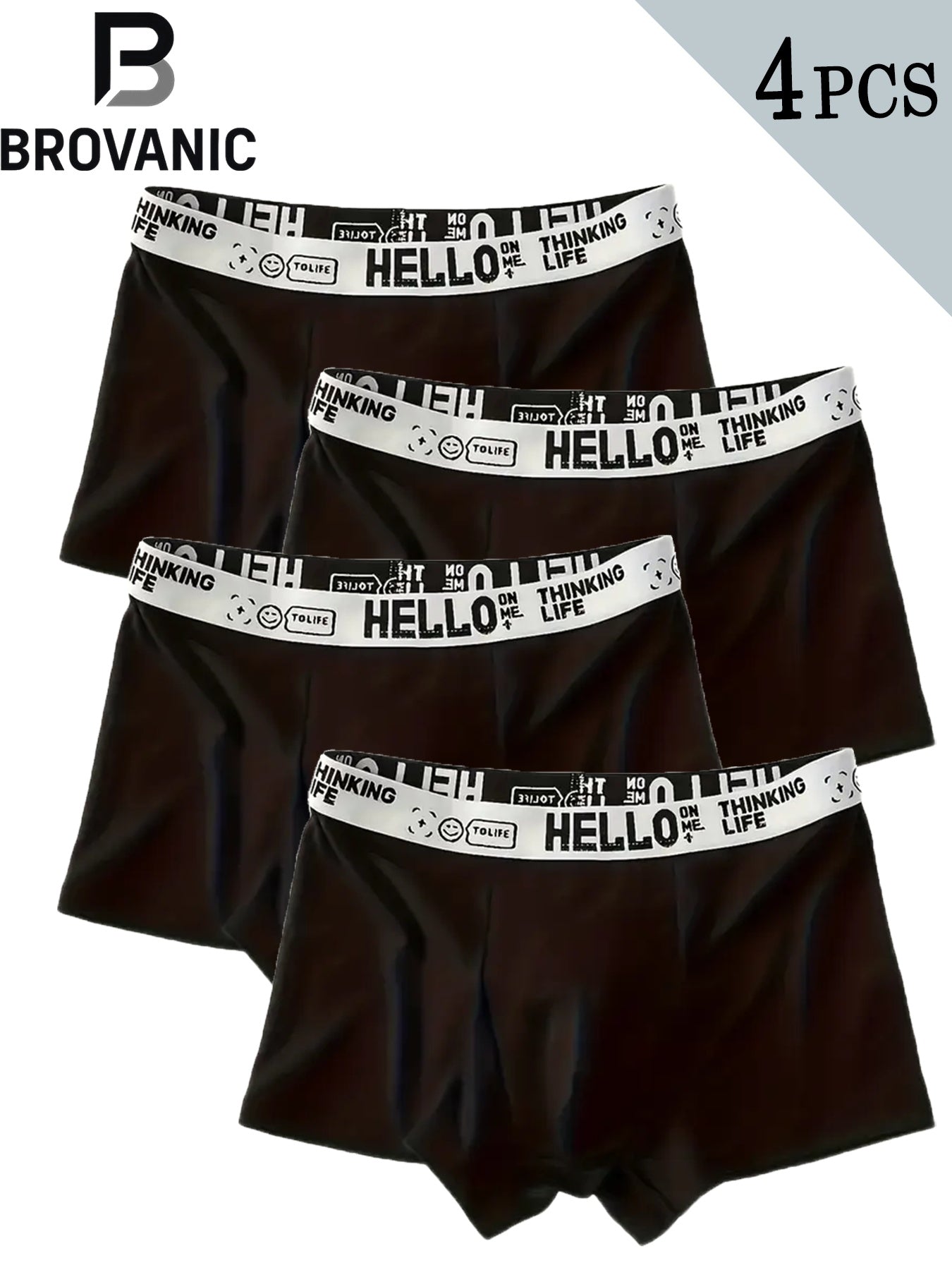 Men's 4-Piece Boxer Briefs - Soft, Breathable, Quick-Dry