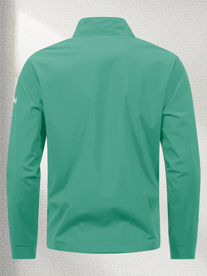 Unisex Casual Sport Bomber Jacket with Stand Collar for Spring-Fall