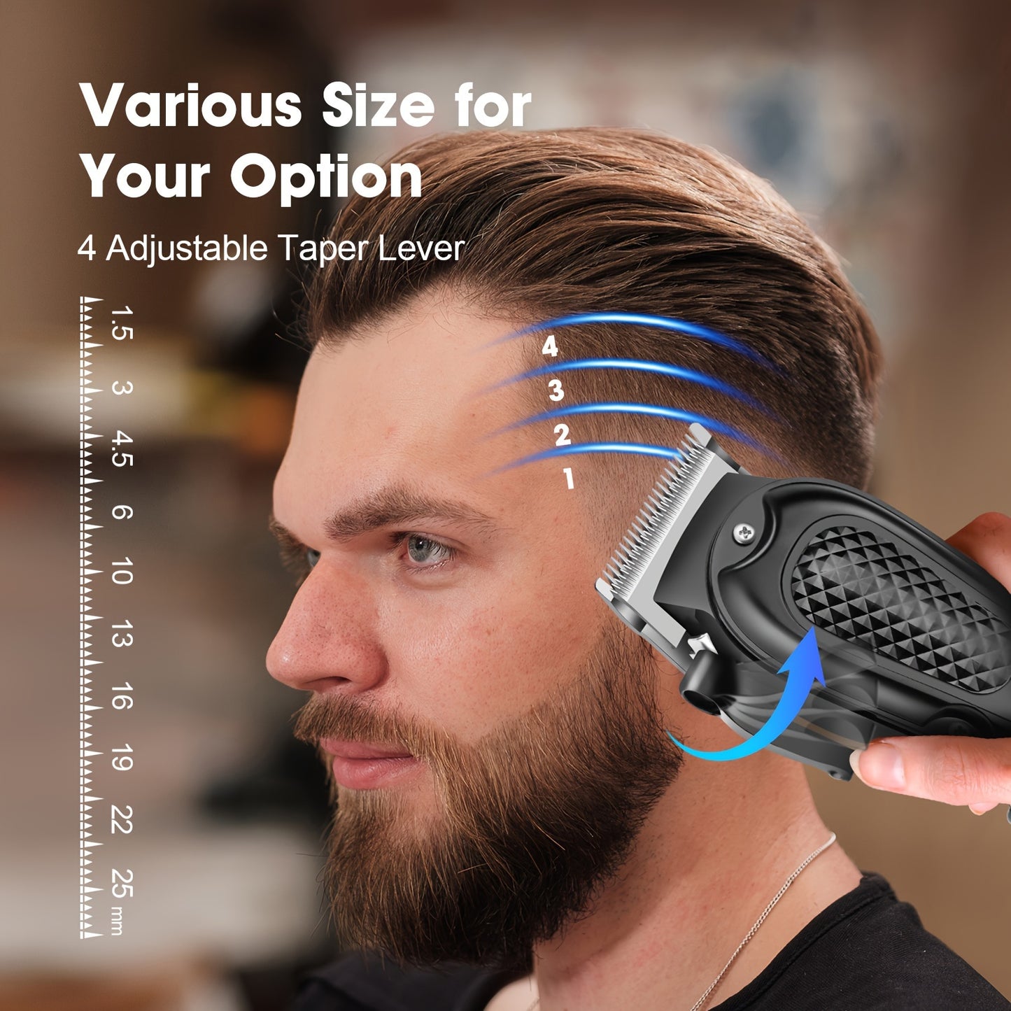 Men'S Professional Electric Digital Hair Clipper | Cordless USB Interface, ABS Plastic Body, Rechargeable Battery, Includes Limit Comb, Ideal for Father'S Day and Holiday Gifts
