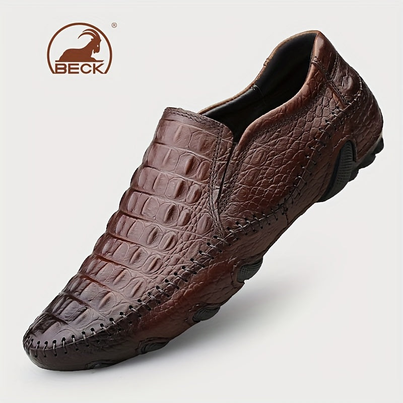 Men's Casual Slip-On Breathable Leather Soft-Soled Shoes