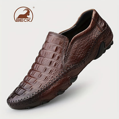 Men's Casual Slip-On Breathable Leather Soft-Soled Shoes